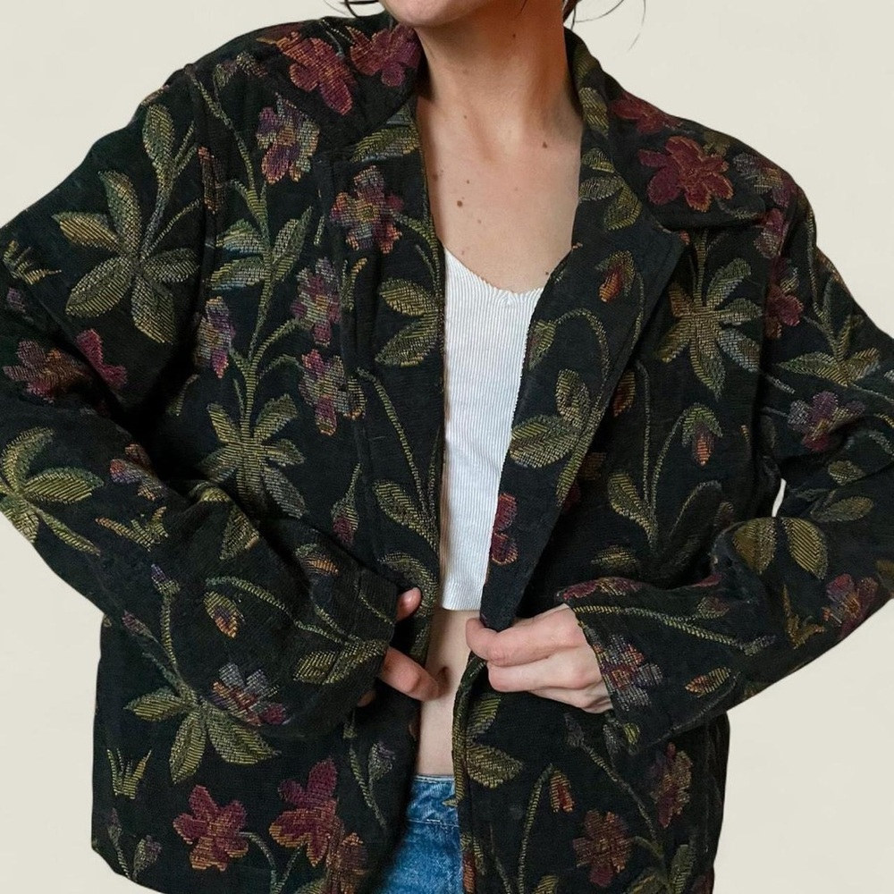 Dressbarn Dark Floral Women's Blazer